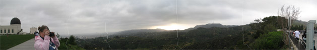 Panorama of Los Angeles area from Griffith Observatory.