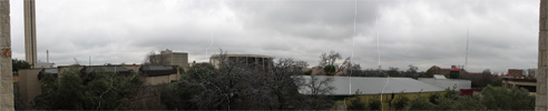 Looking outside the Gonzalez Convention Center in San Antonio, TX.